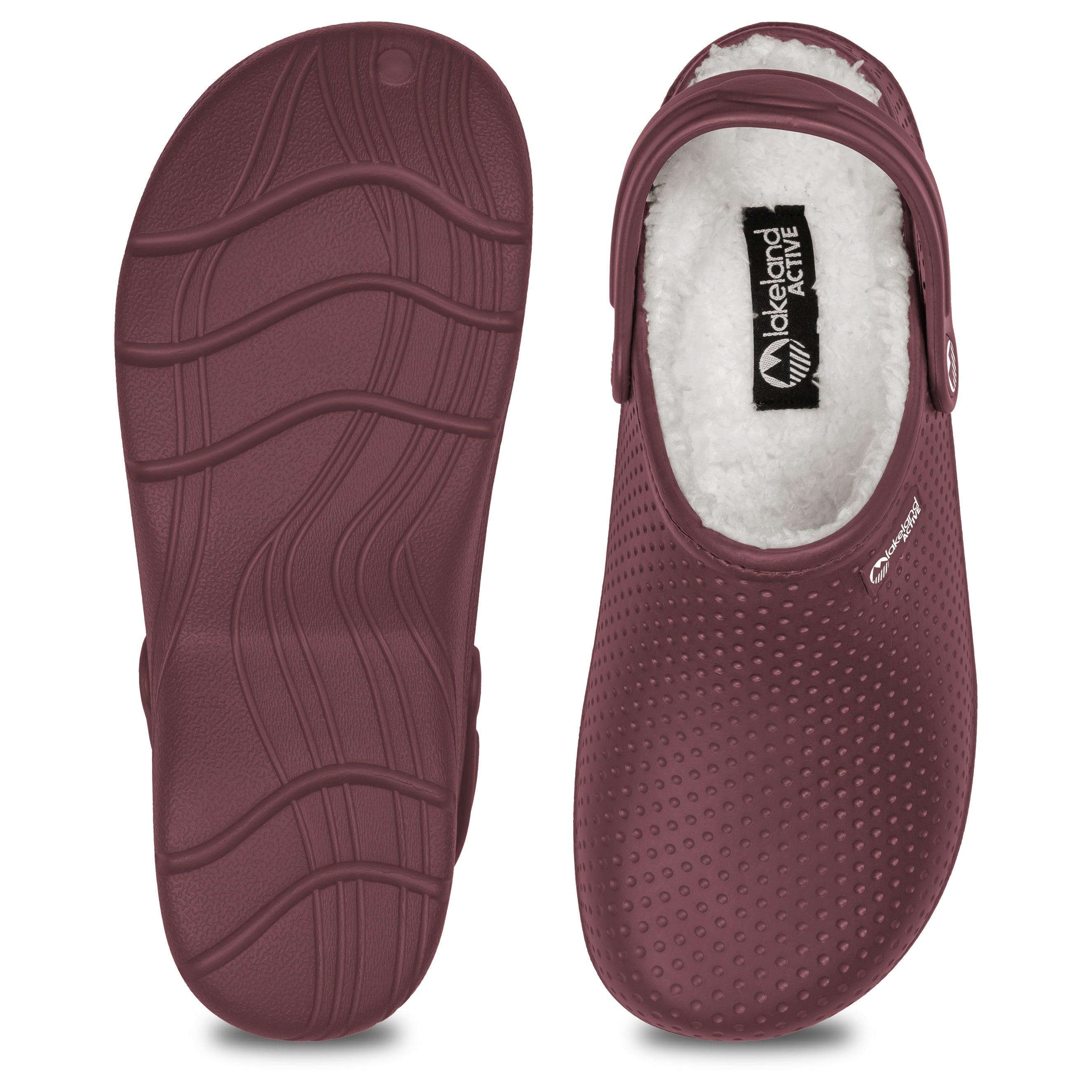 Women's Warm Fleece-Lined Clogs - Slip-Resistant Indoor/Outdoor House Shoes for Winter Comfort at Home & Garden