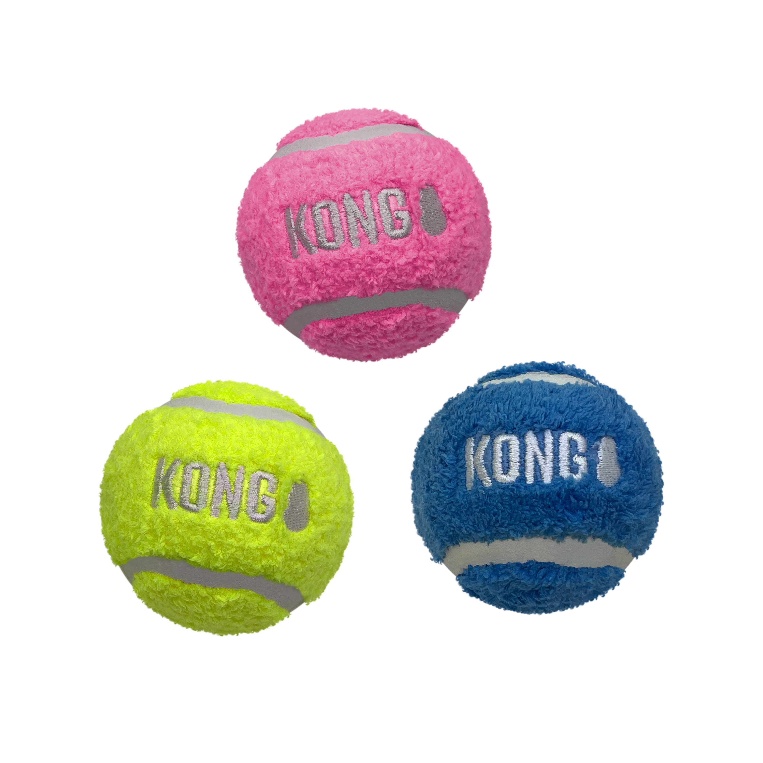 Kong Sport Softies Tennis Balls with Plush - Durable Chew Toys for Dogs, Perfect for Fetch, Training, and Playtime Indoors & Outdoors