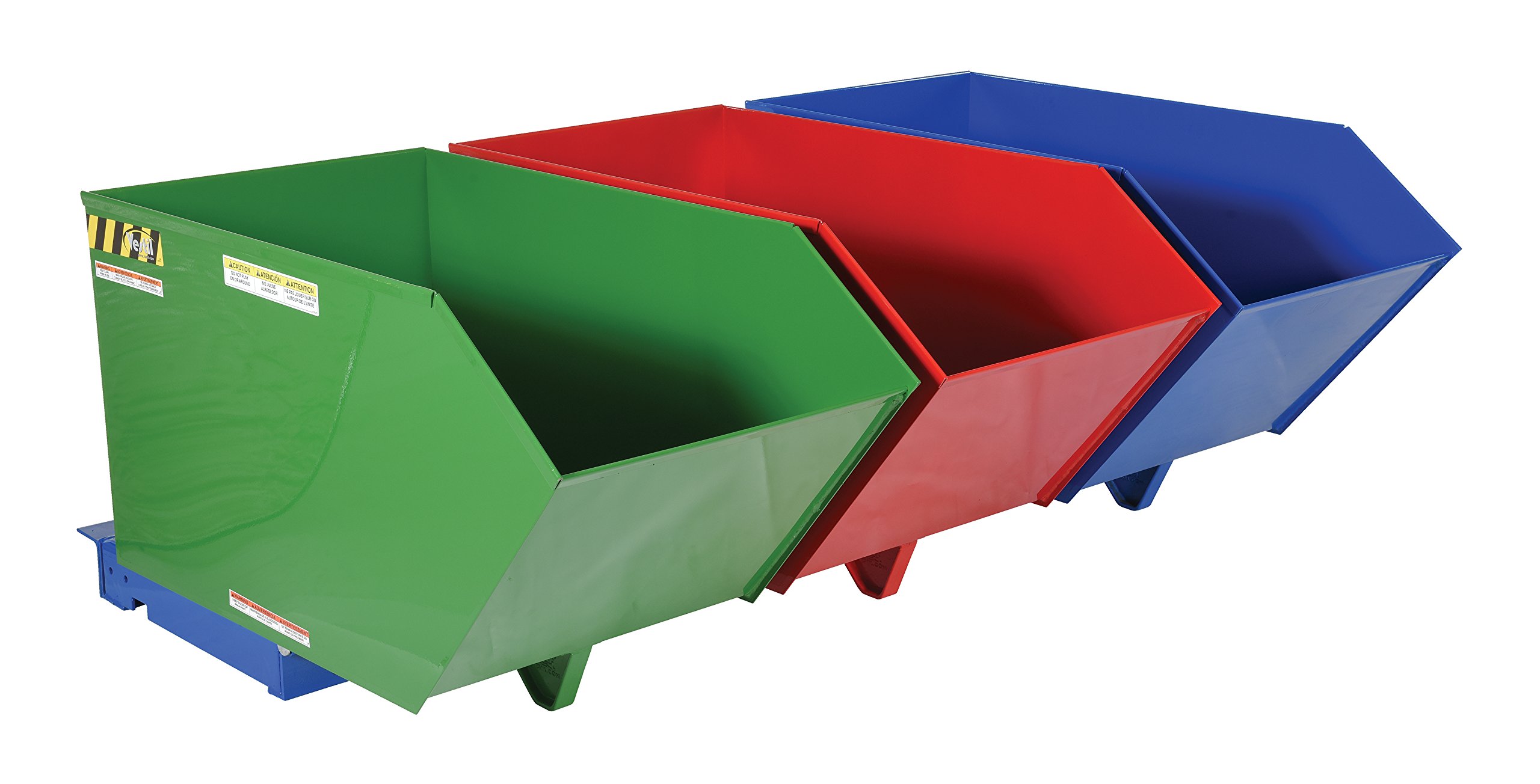 Vestil ENVIR-BIN Heavy-Duty Steel Triple Bin Recycling Hopper - 2000 Lb Capacity for Office, Warehouse & Industrial Waste Sorting | Durable Commercial Recycling Station