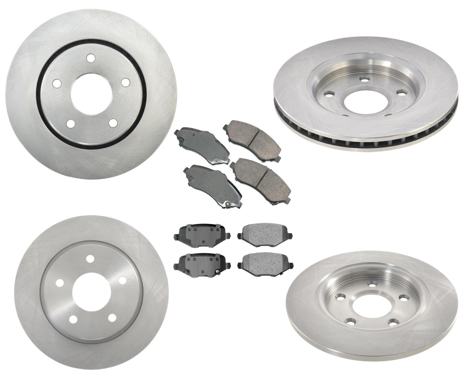 High-Performance Brake Rotors & Pads Kit - 302mm (11 57/64 Inch) Single Piston Caliper Replacement for Chrysler Town & Country 2014-2016 | Durable Stopping Power for Highway & City Driving