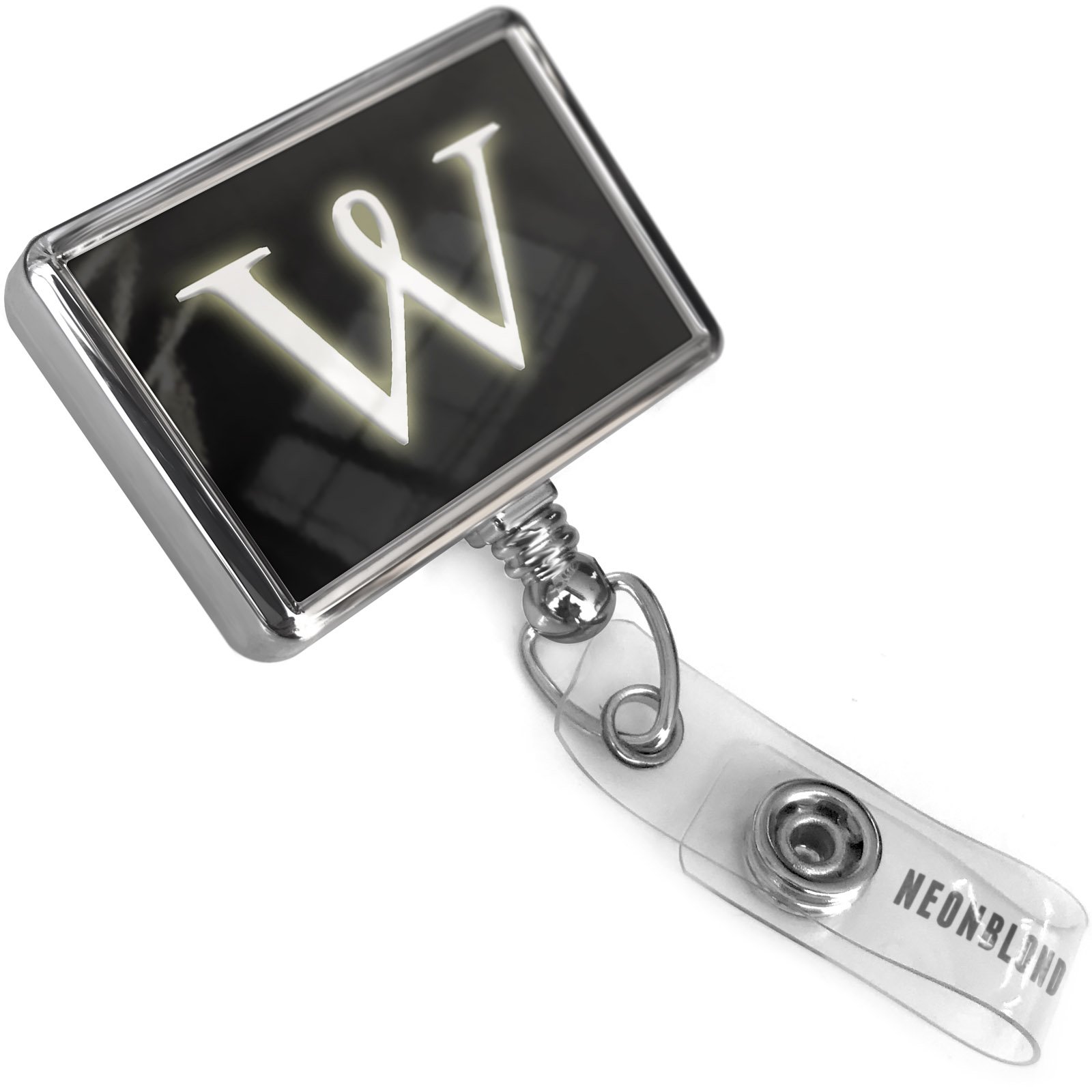 Retractable ID Badge Reel with Bulldog Clip - Black Characters for Work & Events