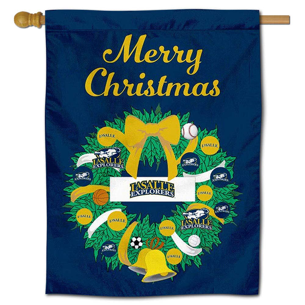 LaSalle Explorers Happy Holidays Christmas Banner Flag - Festive Decor for Home, Office & School Celebrations