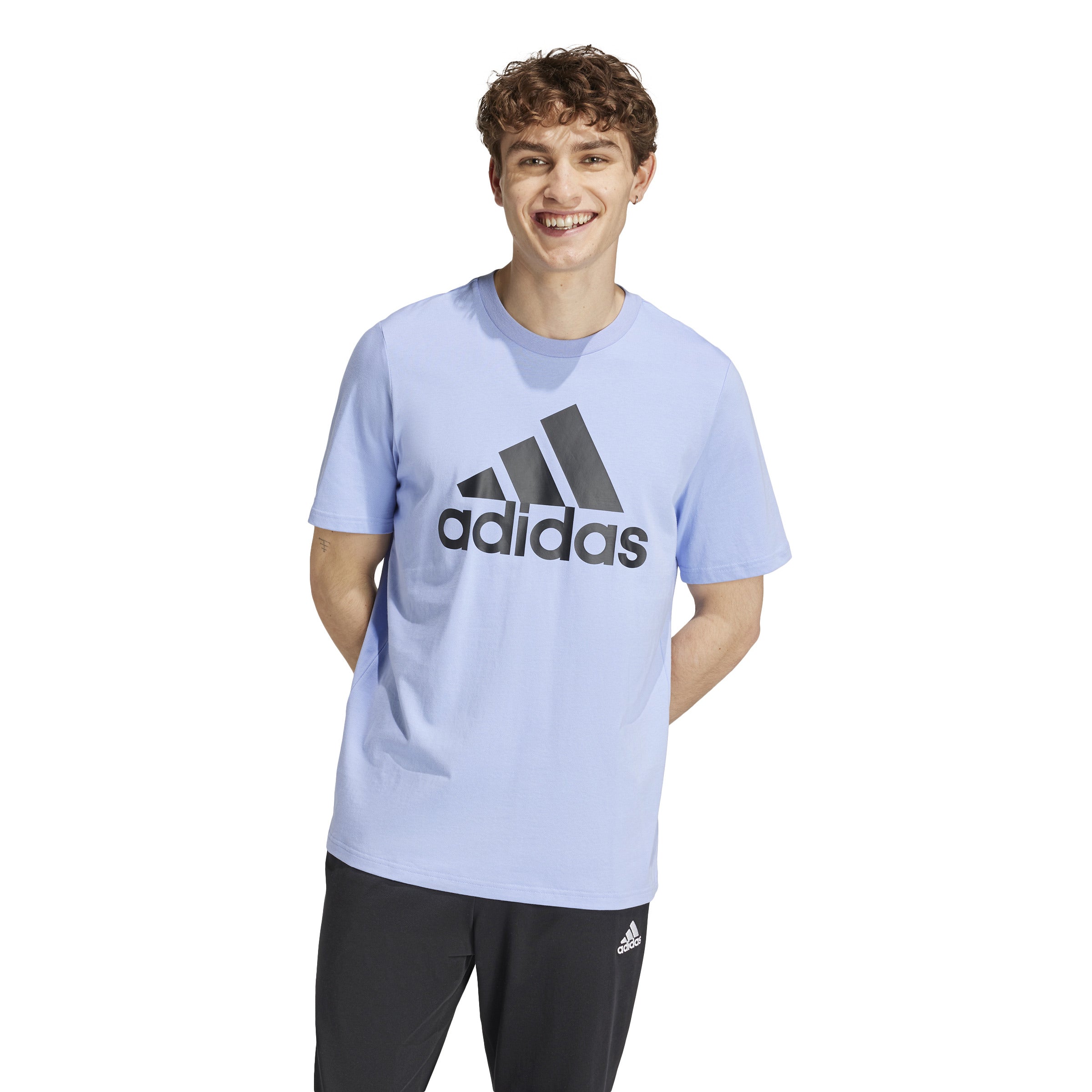 Men's Adidas Essential Big Logo T-Shirt - Casual Cotton Tee for Streetwear & Gym Workouts | Comfortable Fit for Everyday Wear & Sports Activities