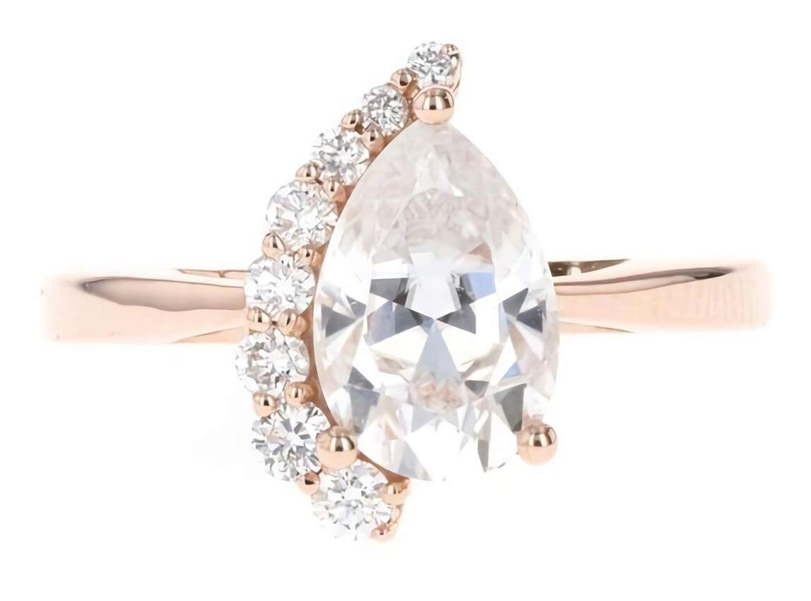 1.41 Carat (CTW) Moissanite Engagement Ring for Women - 10K 14K 18K Gold or Platinum Plated Silver - Personalized Wedding Band, Anniversary Gift, Bridal Jewelry - Perfect for Proposals, Valentine's Day & Special Occasions