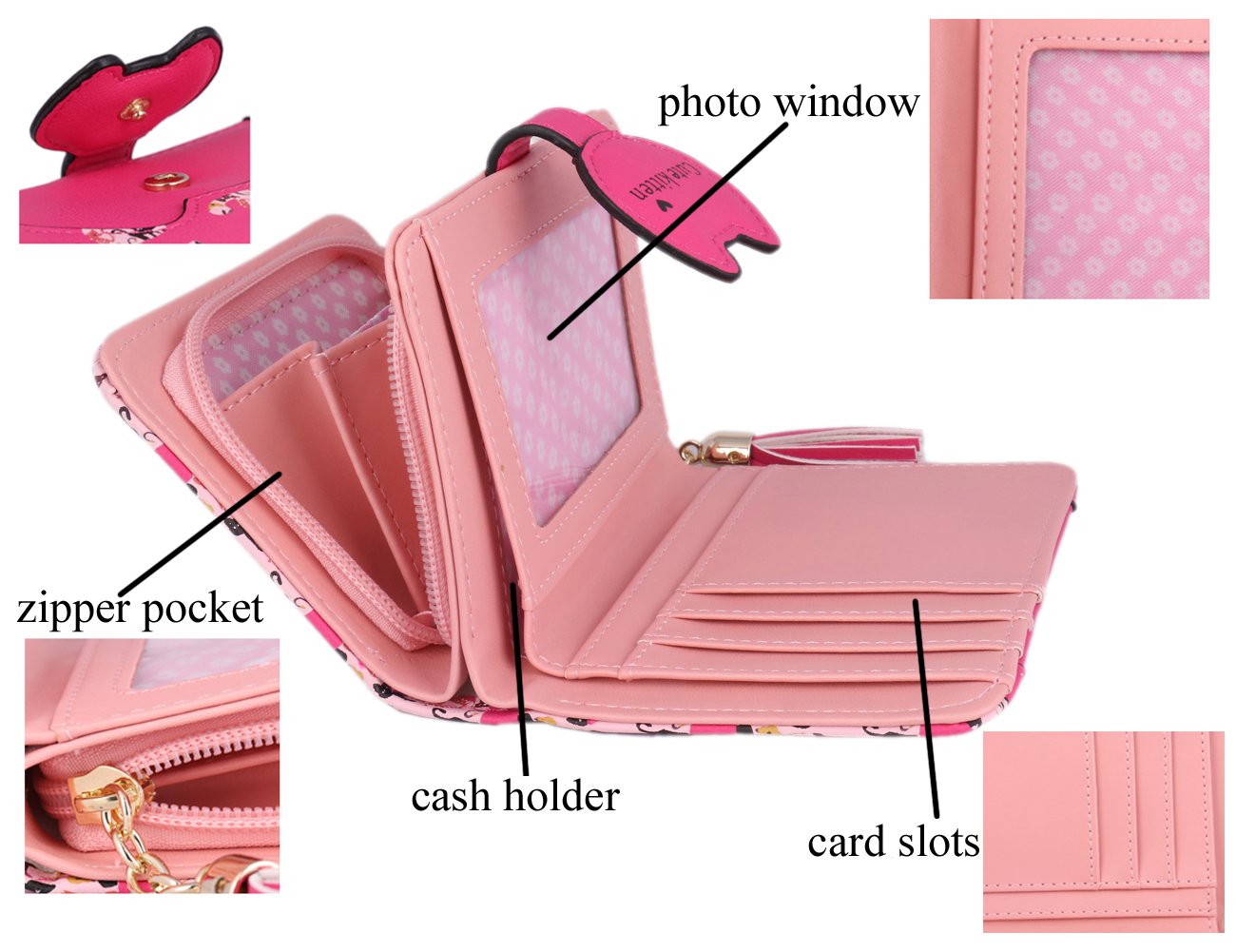Cute Cat Wallet for Women with Tassel - Small Coin Purse & Card Holder - Perfect for Everyday Use, Travel, and Gifts