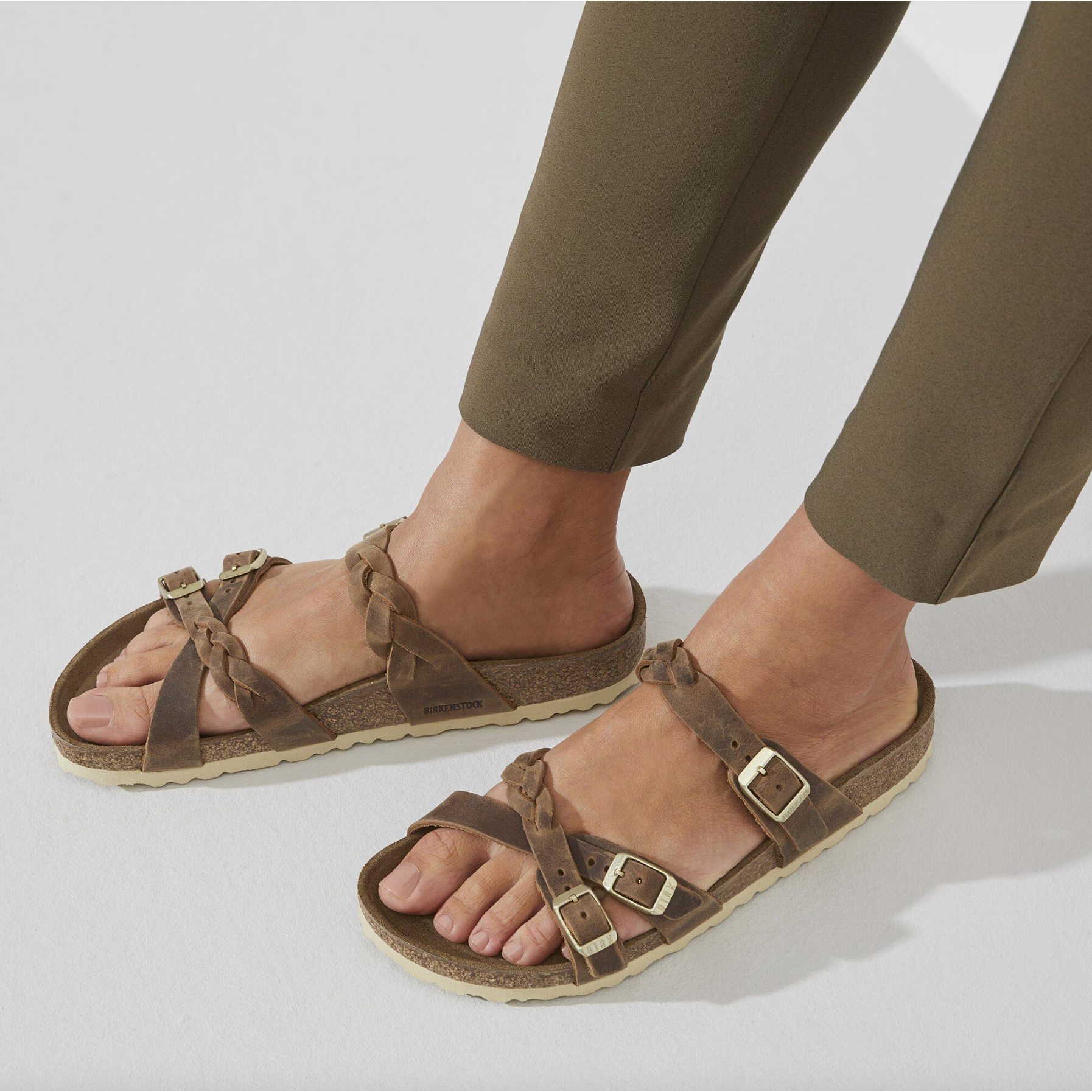 Birkenstock Women's Franca Braided Oiled Leather Sandals - Comfortable Adjustable Straps for Walking, Travel & Summer Outfits