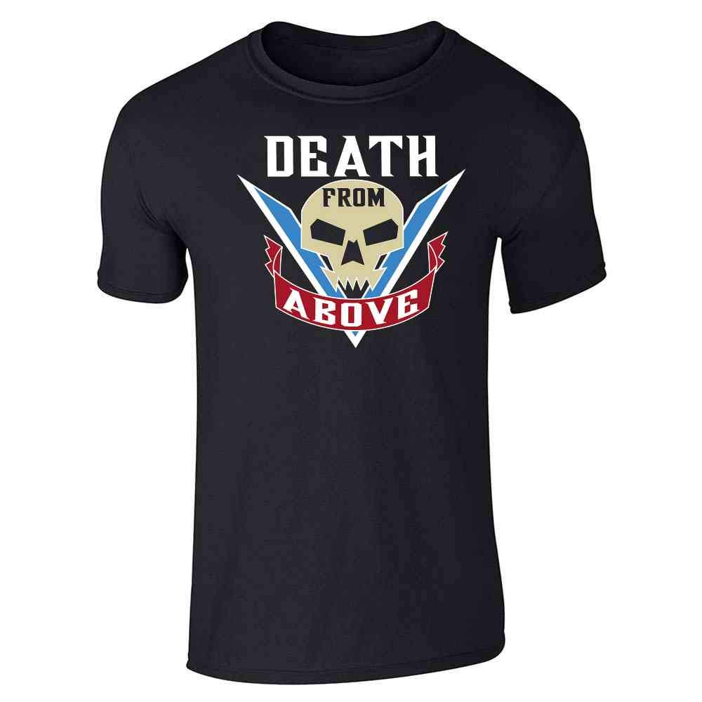 Pop Threads Death from Above Graphic T-Shirt for Men - Cool Tattoo Style Casual Tee for Cosplay, Streetwear & Everyday Wear