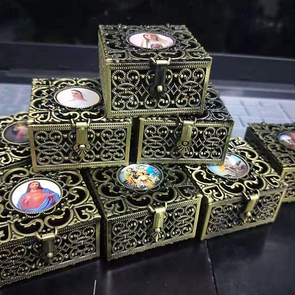 Youngy Rosary Box - Metal Christian Catholic Religious Jewelry Storage Case for Rosary Beads Necklace - Perfect for Prayer, Travel & Gift Giving