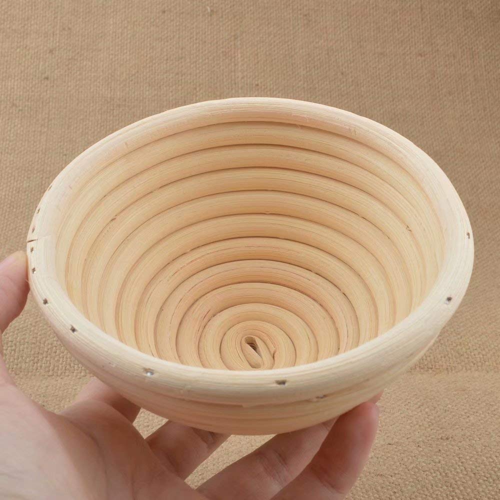 6-Pack 5-Inch Sourdough Bread Proofing Baskets - Round Banneton Brotform with Linen Liner, Handmade Rattan Dough Rising Bowl for Artisan Bread Baking | Perfect for Home Bakers & Professional Bakeries, Bread Making, Sourdough Starter Kit, French Bread Baking Accessories