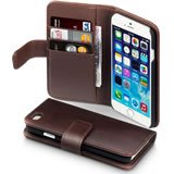 Genuine Leather Wallet Case for Apple iPhone 6 & 6S - Premium Brown Protective Cover with Card Slots | Perfect for Everyday Use, Travel & Business
