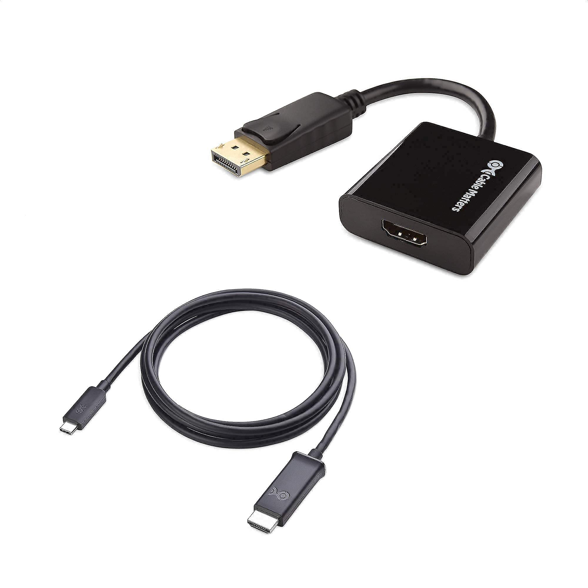Active DisplayPort to HDMI Adapter 4K 60Hz with Eyefinity Technology & USB C to HDMI Cable 6ft - Dual Monitor Setup for Gaming, Home Theater, and Office Workstations