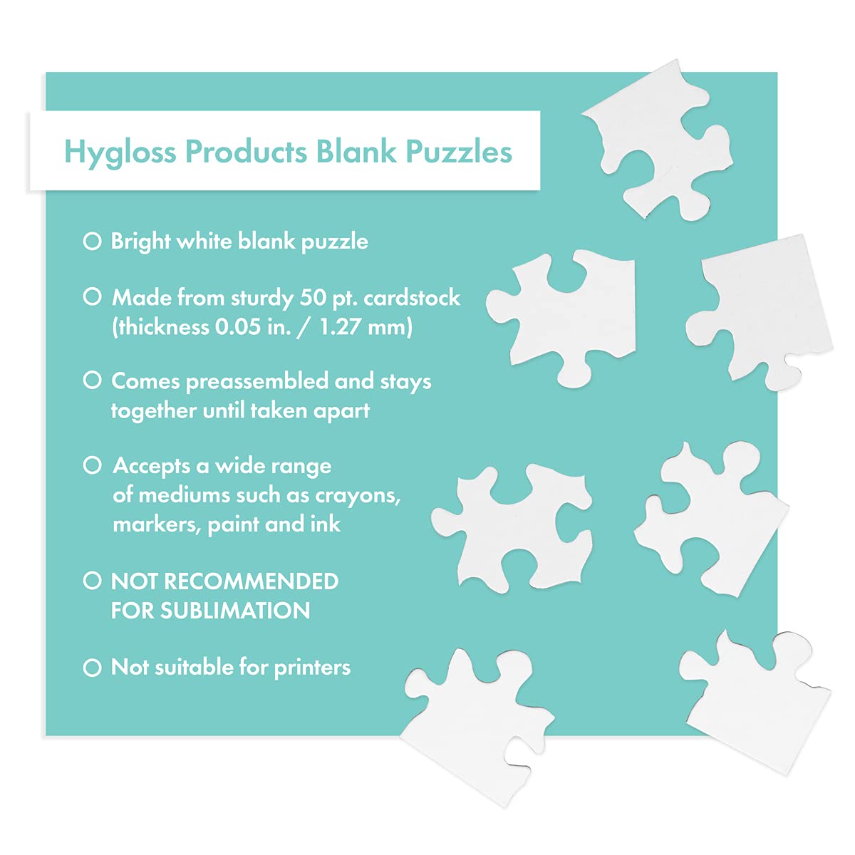 100 Blank DIY Jigsaw Puzzles - 10.25 x 13.25 Inches, 20 Pieces Each - Unfinished Puzzle Pieces for Drawing & Decorating | Perfect for Kids' Crafts, Party Favors, Classroom Activities & Creative Projects | Great for Birthday Parties, Art Projects & Educational Learning
