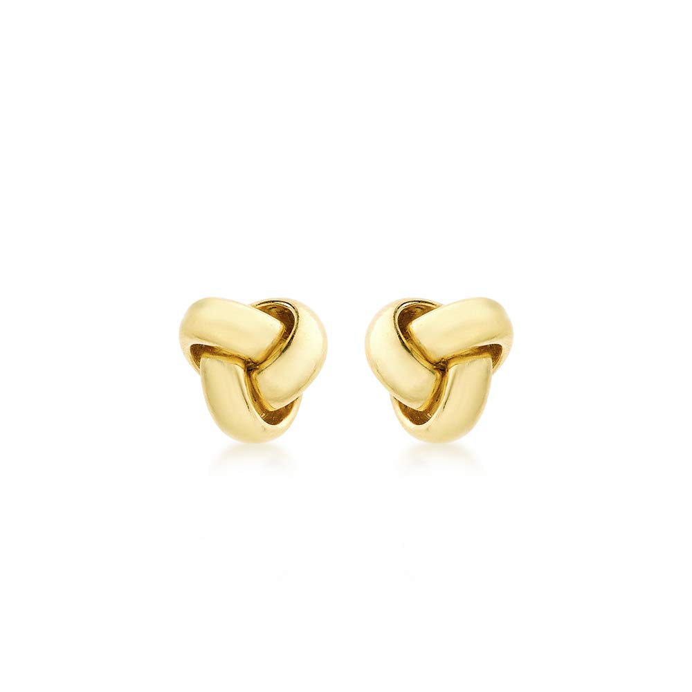 Carissima Gold 9ct Yellow Gold 9mm Triple Knot Stud Earrings for Women - Elegant Jewelry Gift for Her, Perfect for Weddings, Anniversaries & Special Occasions