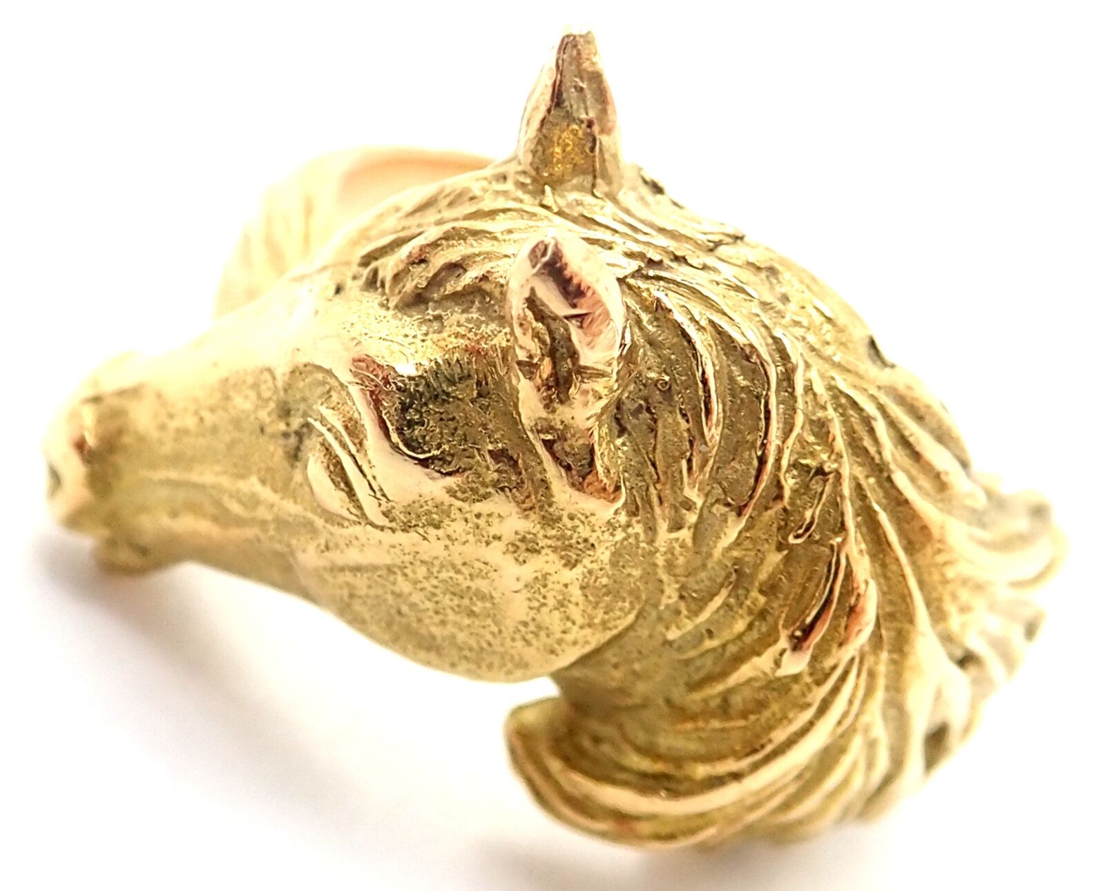 Authentic Vintage Hermes 18K Yellow Gold Horse Band Ring - Luxury Jewelry for Women, Perfect Gift for Equestrian Lovers & Fashion Enthusiasts - Ideal for Weddings, Parties & Special Occasions