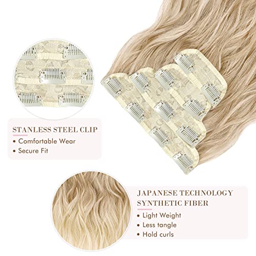4PCS Clip-in Synthetic Hair Extensions - Long & Thick Hair Extensions for Women - Perfect for Parties, Weddings & Everyday Styling