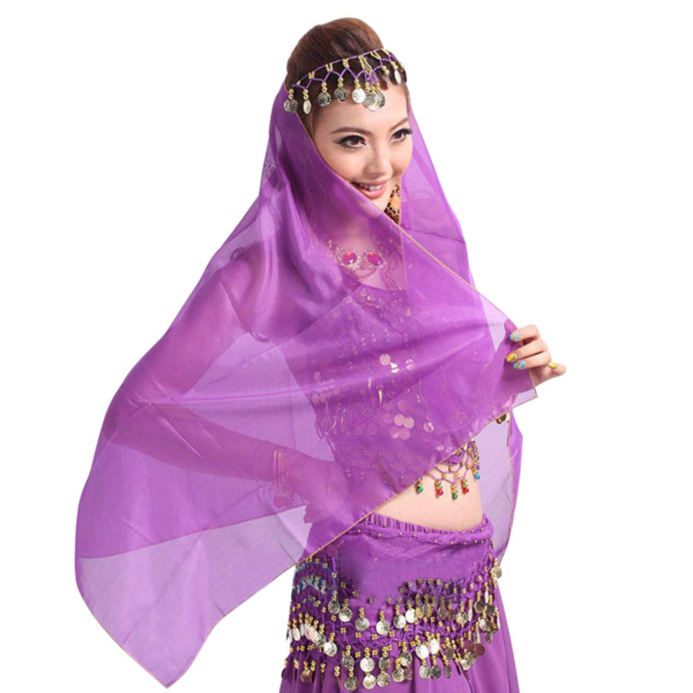 Elegant Chiffon Belly Dance Veil - Women's Face Cover Scarf, Headpiece & Shawl for Professional Performances & Costume Parties
