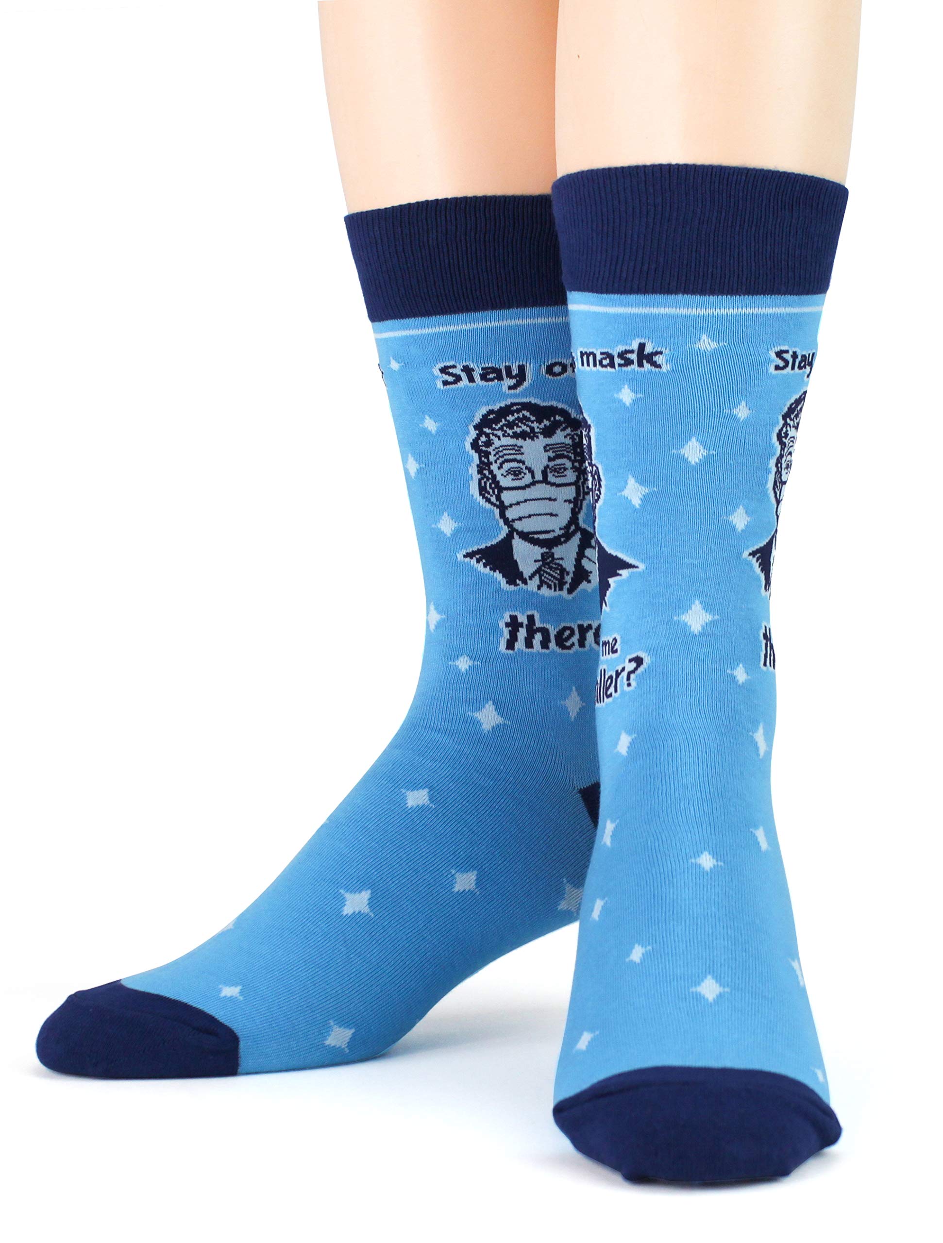 Funny Novelty Socks for Men - Quarantine Face Mask Design Sizes 7-12 | Comfortable & Breathable Cotton Socks for Work, Home & Gifts