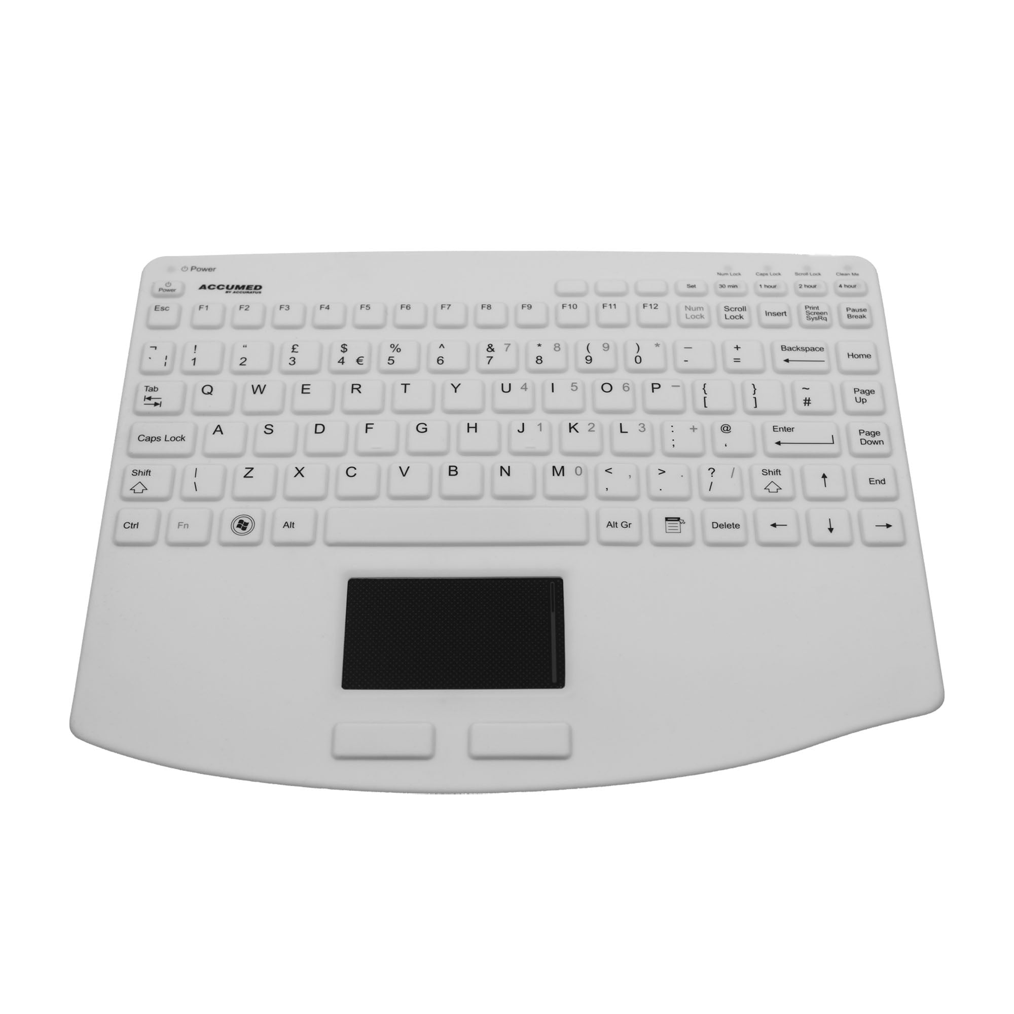AccuMed KYBNA 540VESA IP67 Waterproof Keyboard with Built-in Touchpad & Backlight Option - Ideal for Industrial, Medical & Harsh Environment Use