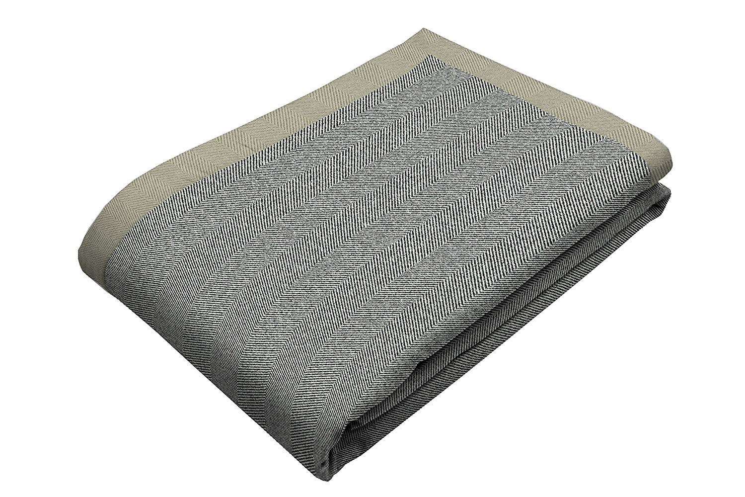 McAlister Textiles Soft Herringbone Pattern Blanket Throw - 104