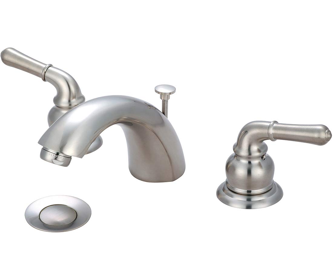 ACCENT COLLECTION - 2-Handle Widespread Bathroom Sink Faucet in Brushed Nickel Finish - Perfect for Modern Vanities and Guest Bathrooms