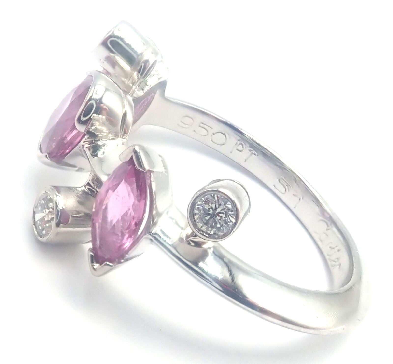 Authentic Cartier Meli Melo Platinum Diamond & Pink Sapphire Band Ring with Certificate - Perfect for Engagement, Anniversary & Luxury Gift Giving