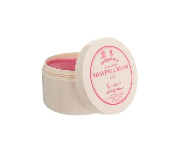D.R. Harris Luxury Rose Shaving Cream for Men - 150g Bowl | Premium Moisturizing Shave Cream with Natural Ingredients | Perfect for Sensitive Skin & Daily Grooming Routine