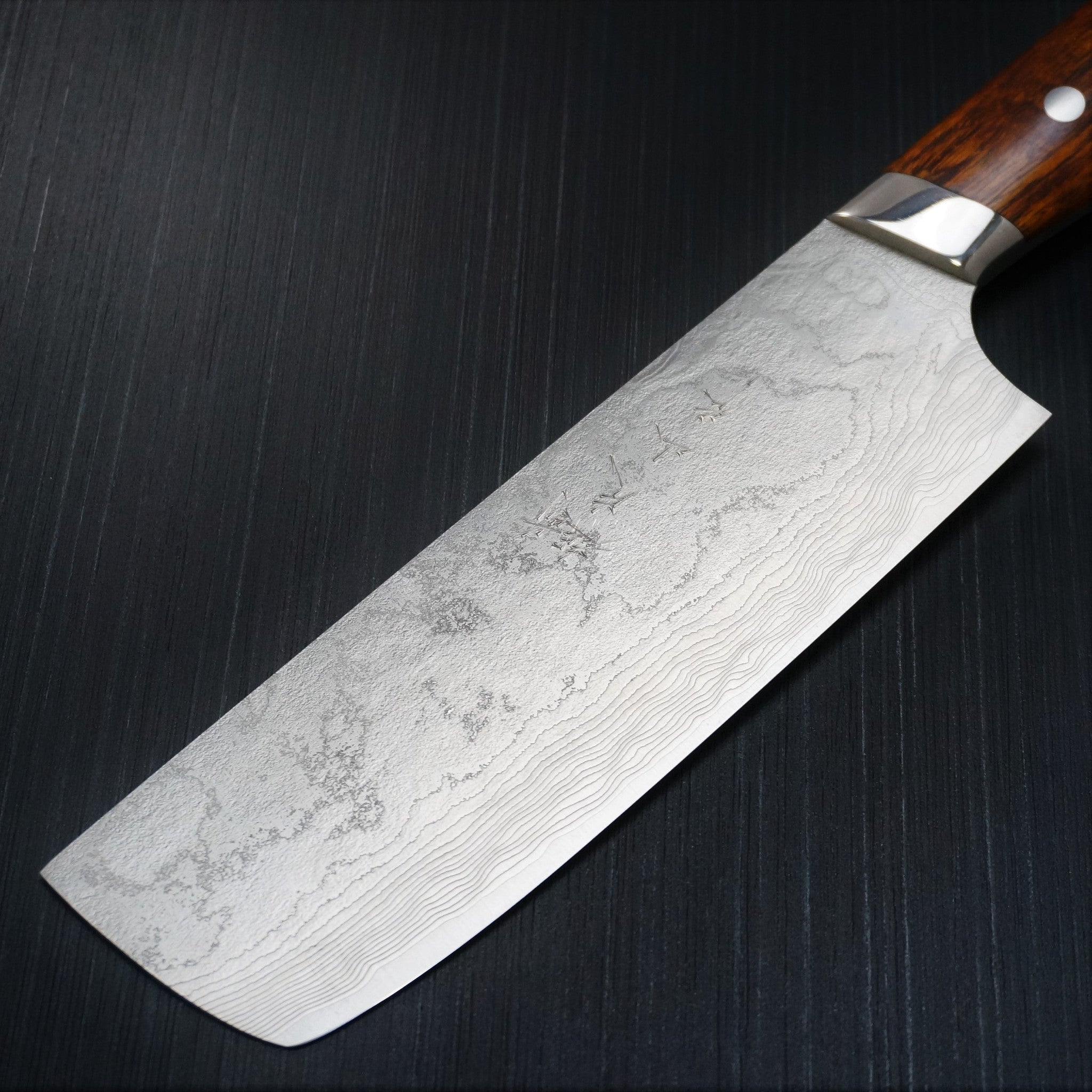 Premium Yuta Katayama Super Gold 2 Damascus Suminagashi Nakiri Knife 160mm - Japanese Ironwood Handle - Professional Chef Knife for Slicing Vegetables, Fruits & Herbs - Perfect for Home Cooks & Sushi Chefs