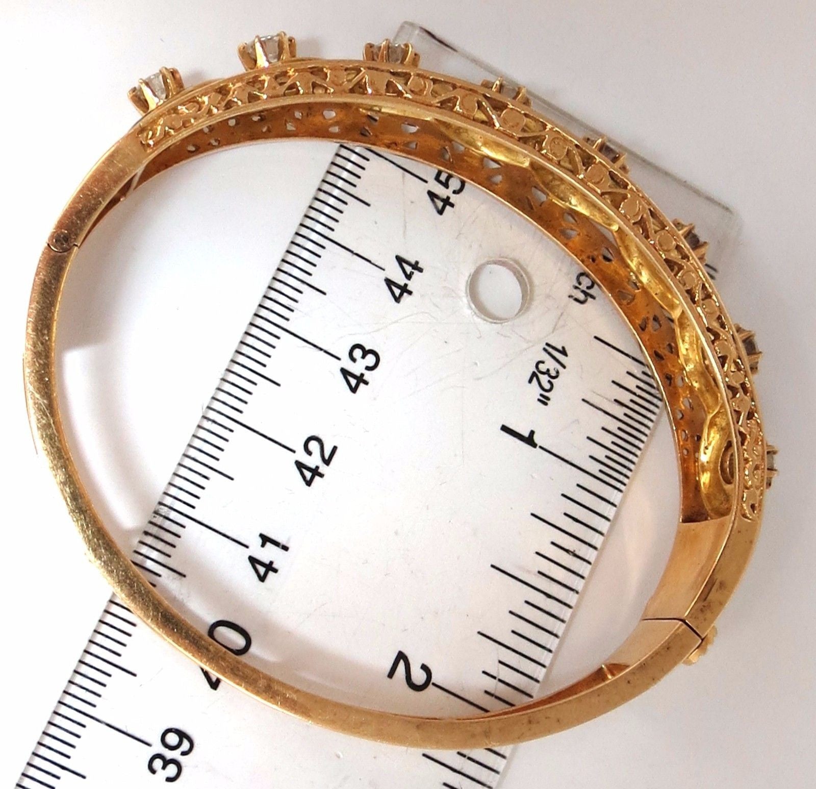 Victorian Style 14kt Gold Diamond Braided Bangle Bracelet - Handmade Interwoven Design for Women, Perfect for Weddings, Parties & Special Occasions