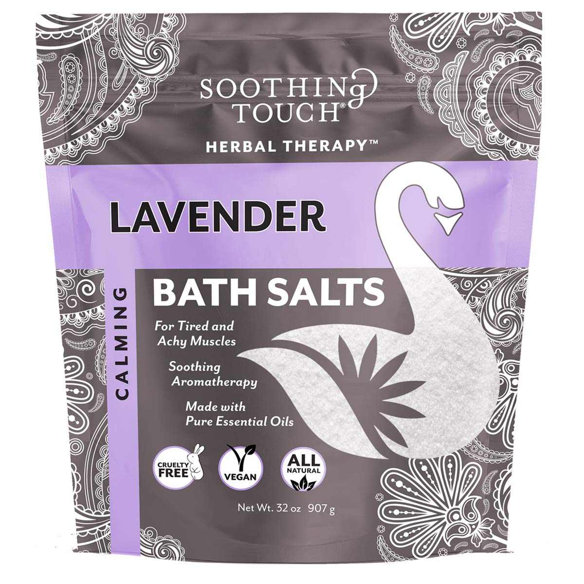 Relaxing Lavender Bath Salts for Stress Relief & Muscle Soak - 32oz Aromatherapy Spa Treatment for Home Self Care & Gift Ideas