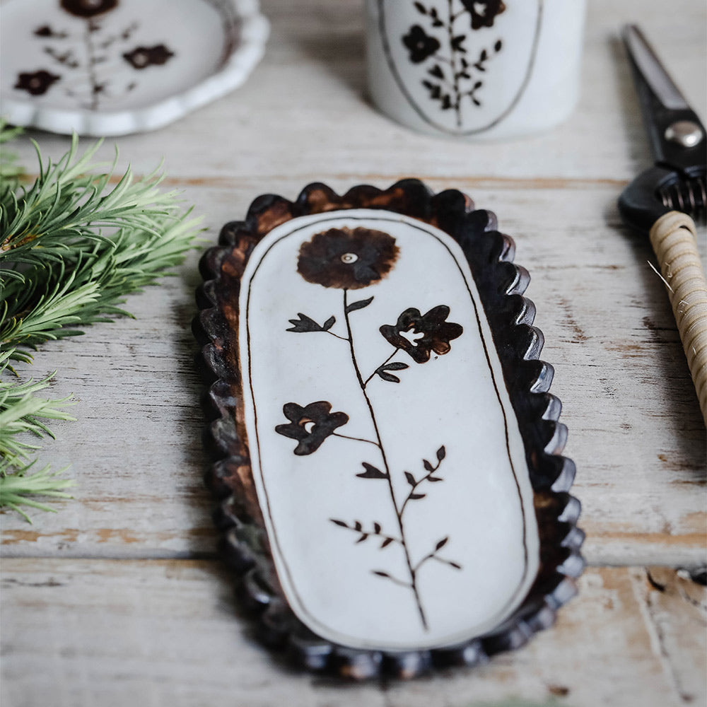 Hand Painted Porcelain Posy Plate - Elegant Floral Decorative Dish for Home Decor, Wedding Centerpiece & Gift Giving