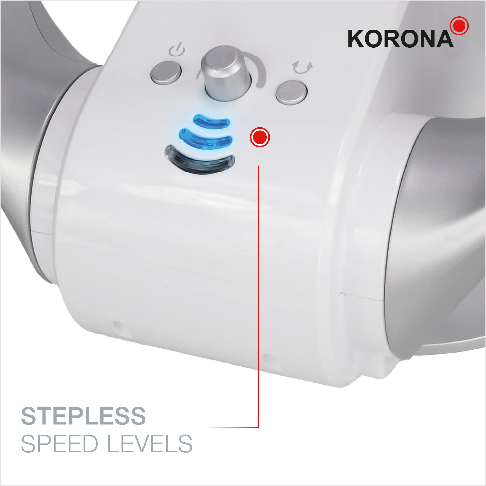 Korona 81008 Wall & Table Fan | Bladeless Oscillating Fan with Wall Mount | 26W, Timer, Remote Control | Silver White | Perfect for Bedroom, Office & Home Cooling