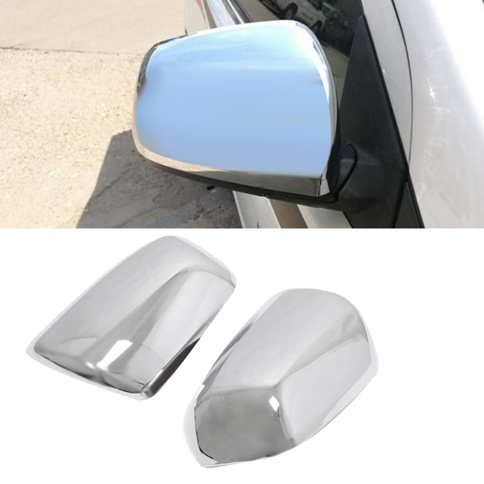 Chrome ABS Rear View Mirror Cover for Mitsubishi Lancer X 10 EX EVO 2008-2016 - Side Mirror Cap Replacement - Perfect for Car Customization & Protection