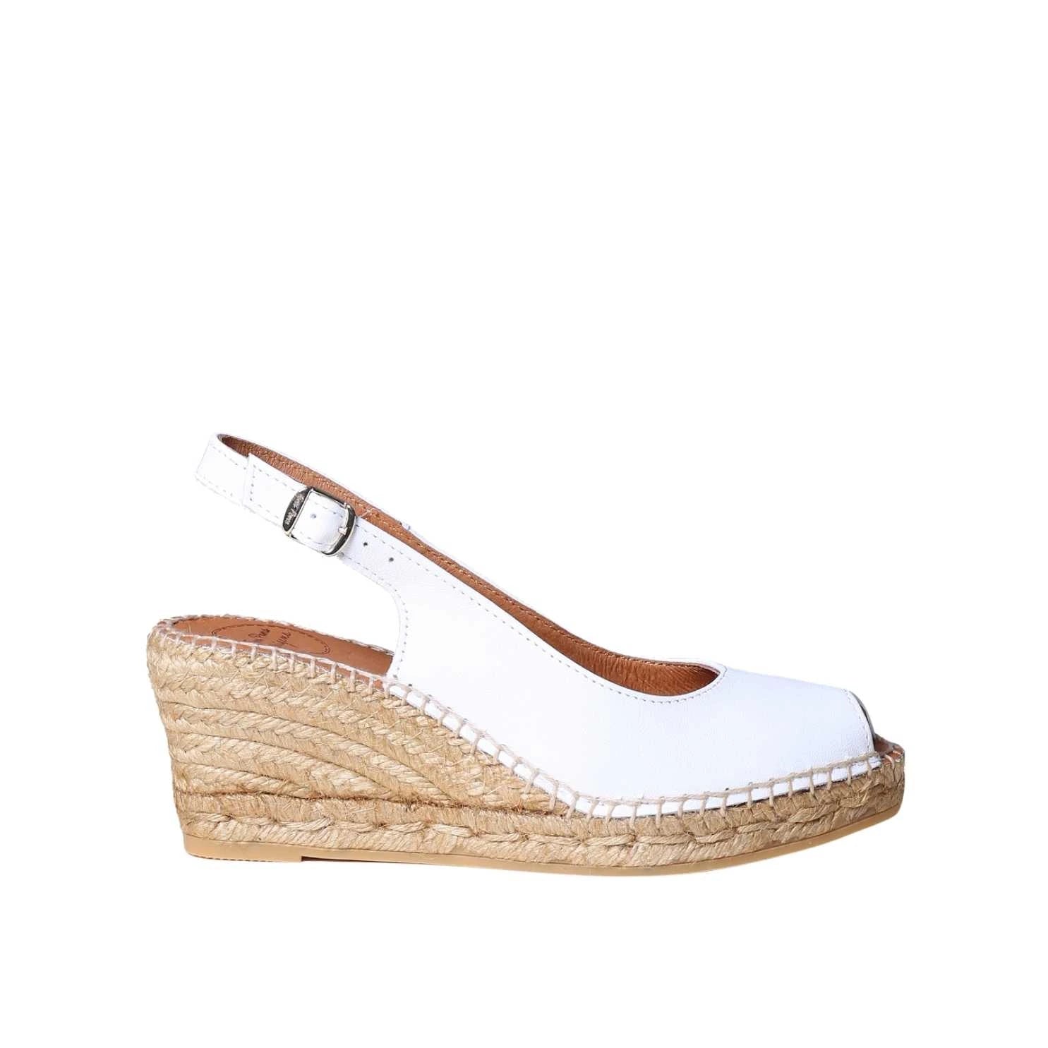Women's Plain Leather Wedge Espadrilles - Comfortable Summer Sandals for Beach, Vacation & Casual Outings | Croacia