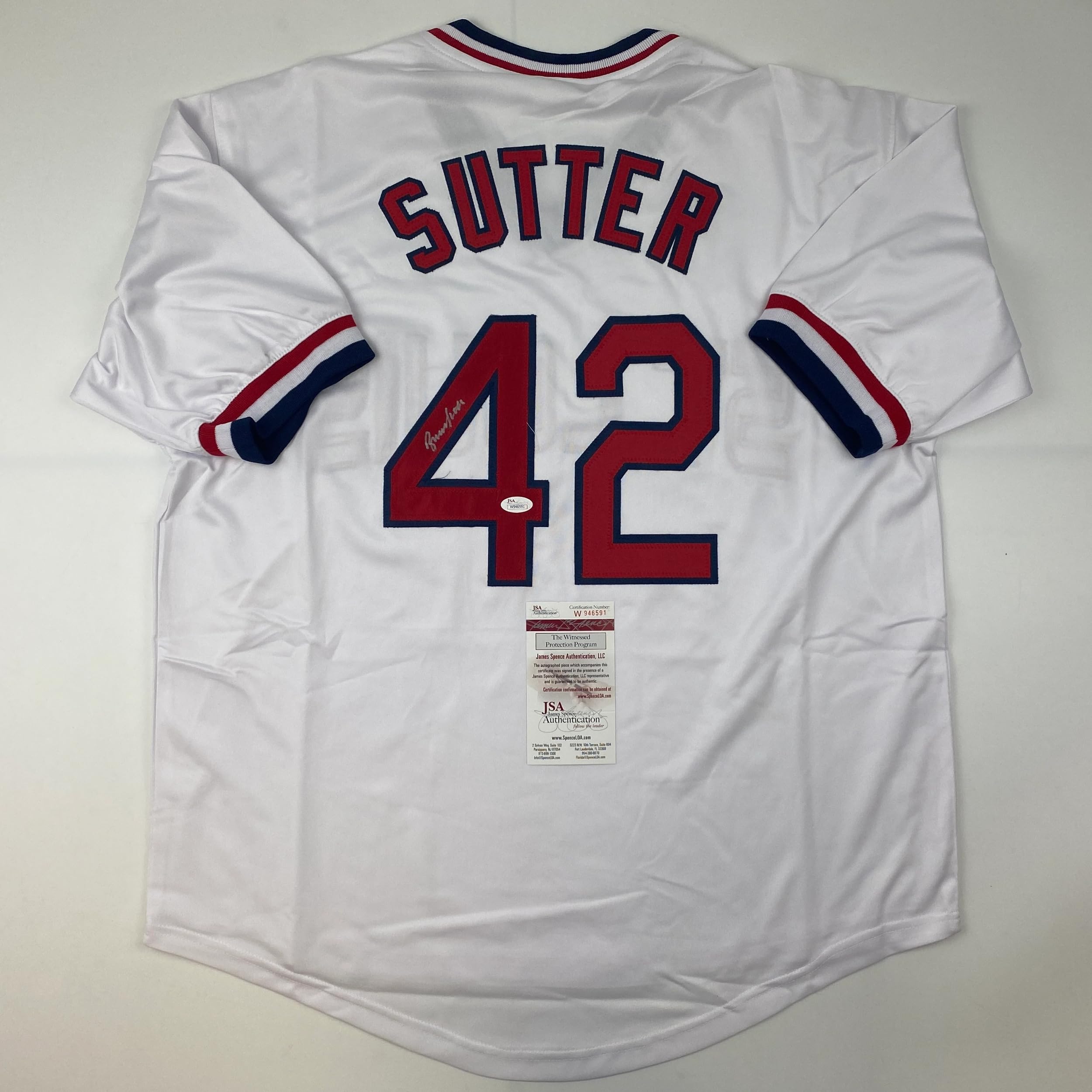 Autographed Bruce Sutter HOF 2006 St. Louis Cardinals White Baseball Jersey with JSA COA - Perfect for MLB Memorabilia Collectors & Sports Fans Display