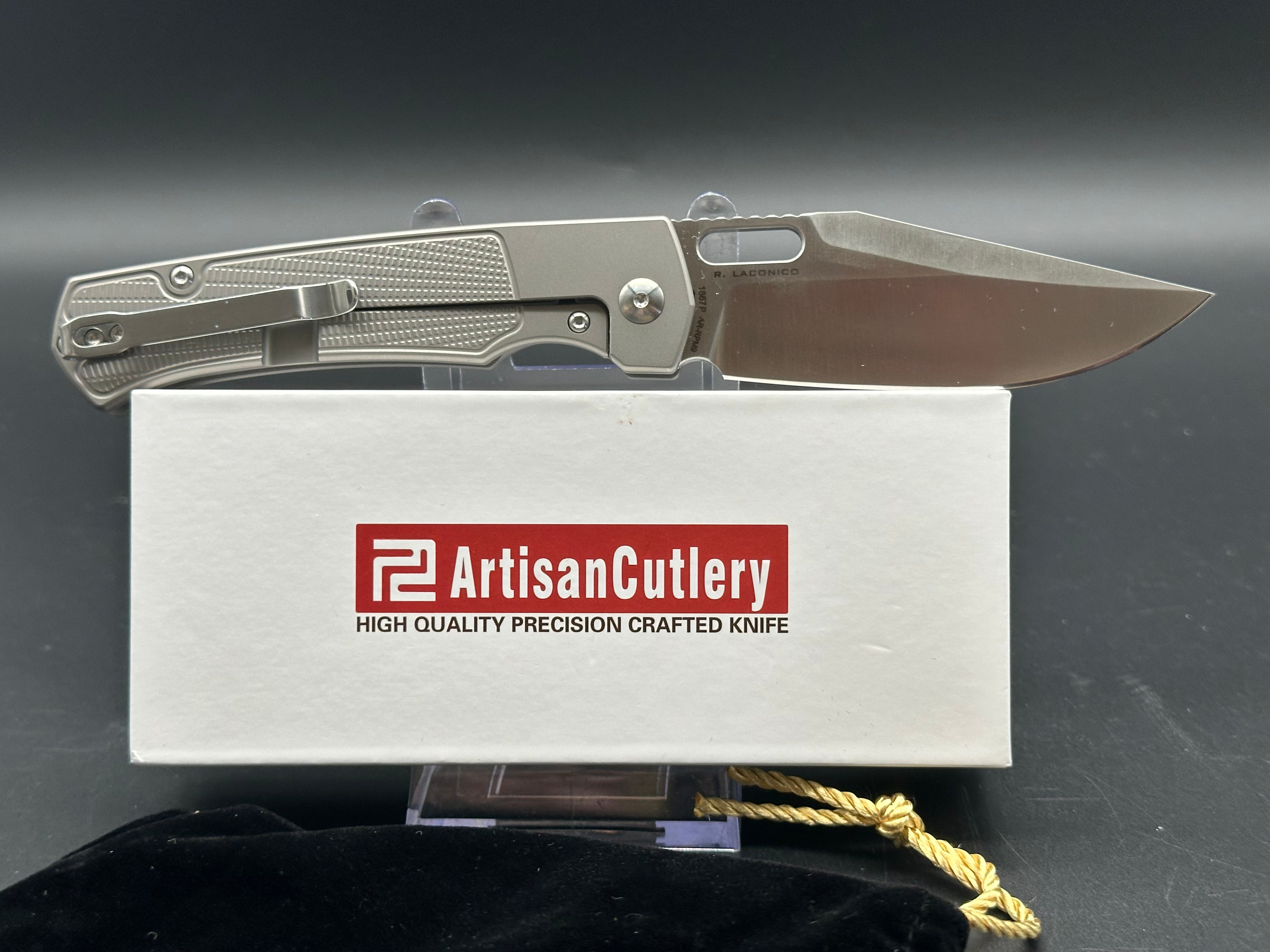 ARTISAN CUTLERY REVEL 1867T Folding Knife - AR RPM9 Blade & Titanium Handle | EDC, Outdoor Survival, Camping, Hunting Gear