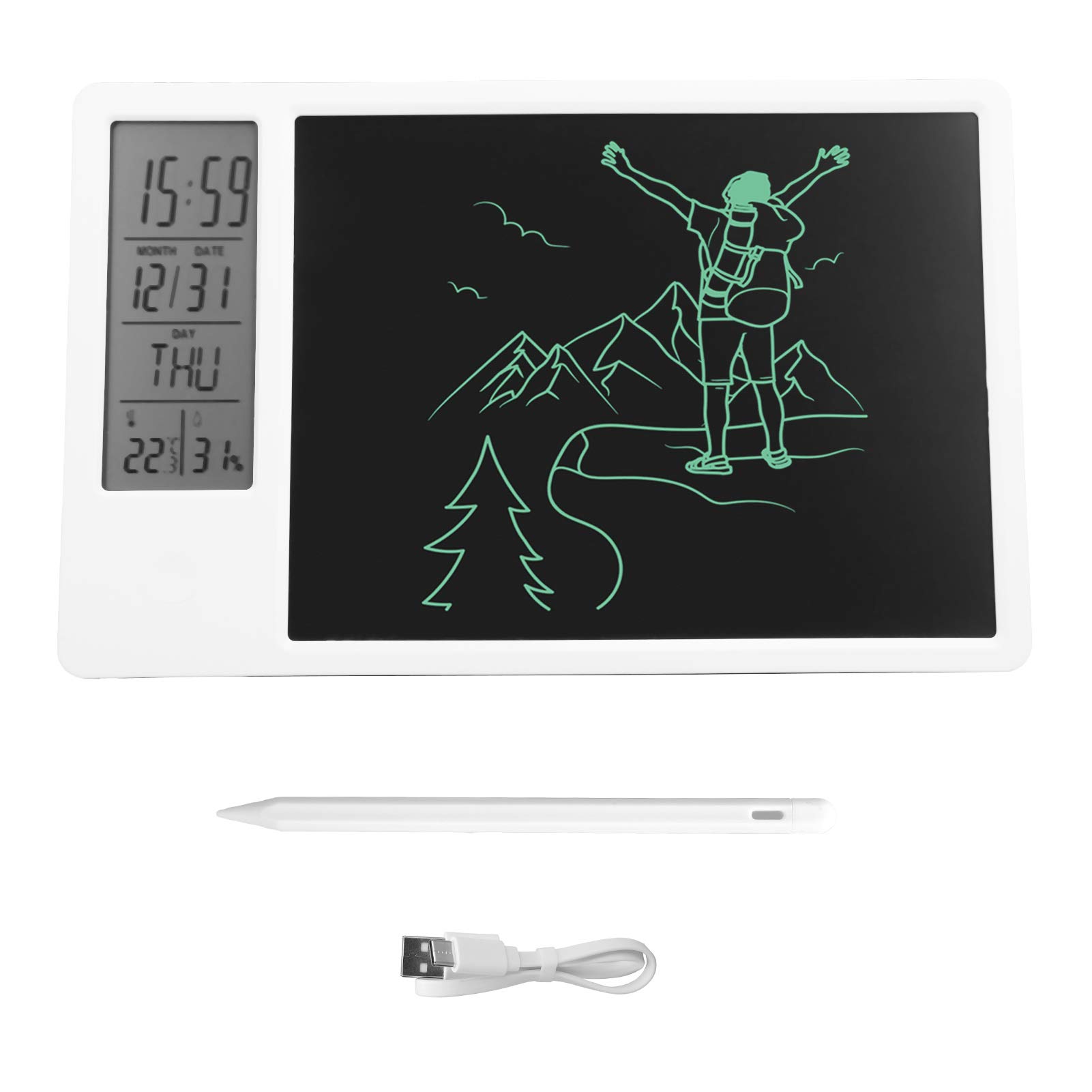 Digital Writing Tablet with LCD Screen - Electronic Calendar & Drawing Board for Desktop - Perfect for Note Taking, Sketching & Planning - Ideal for Office, School & Home Use