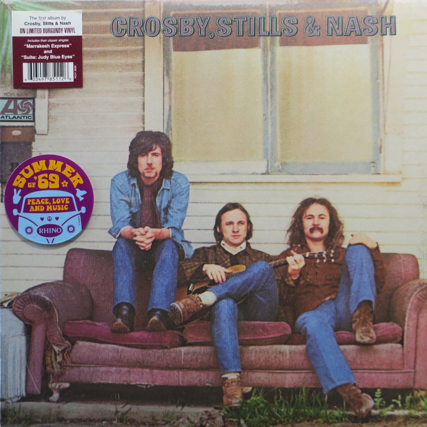 Crosby, Stills & Nash Self-Titled Burgundy Vinyl LP (1969 Folk Rock Album) - Perfect for Vinyl Collectors & Classic Rock Enthusiasts