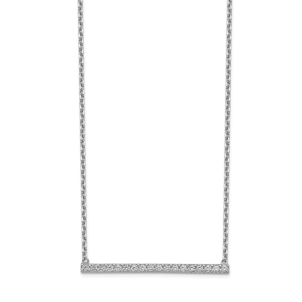 Sterling Silver CZ Bar Adjustable Choker Necklace 16.25 Inch - Elegant Layering Piece for Women, Perfect for Everyday Wear, Date Nights & Special Occasions