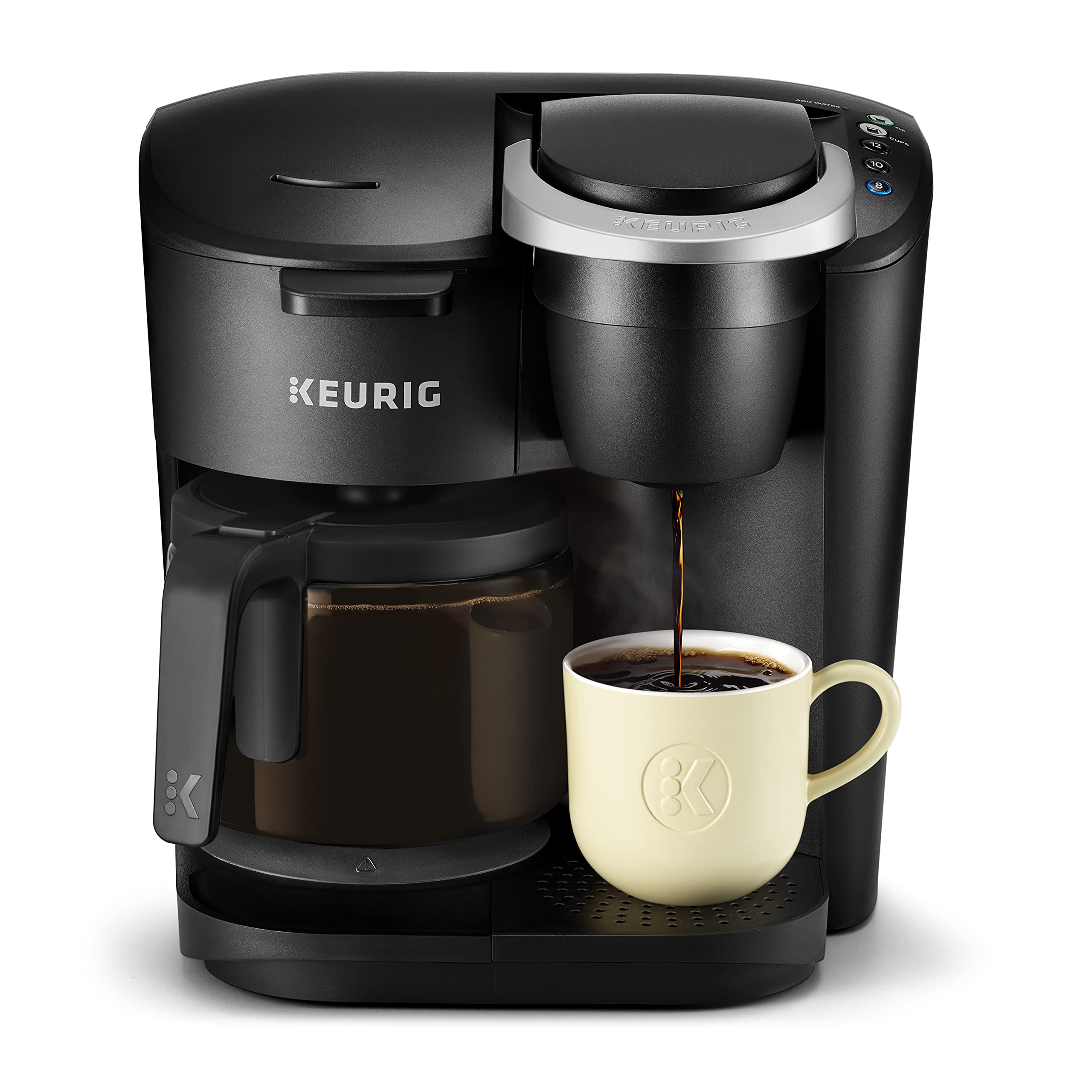 Keurig K-Duo Essentials Single Serve & 12-Cup Carafe Coffee Maker - Black | Perfect for Home, Office & Entertaining