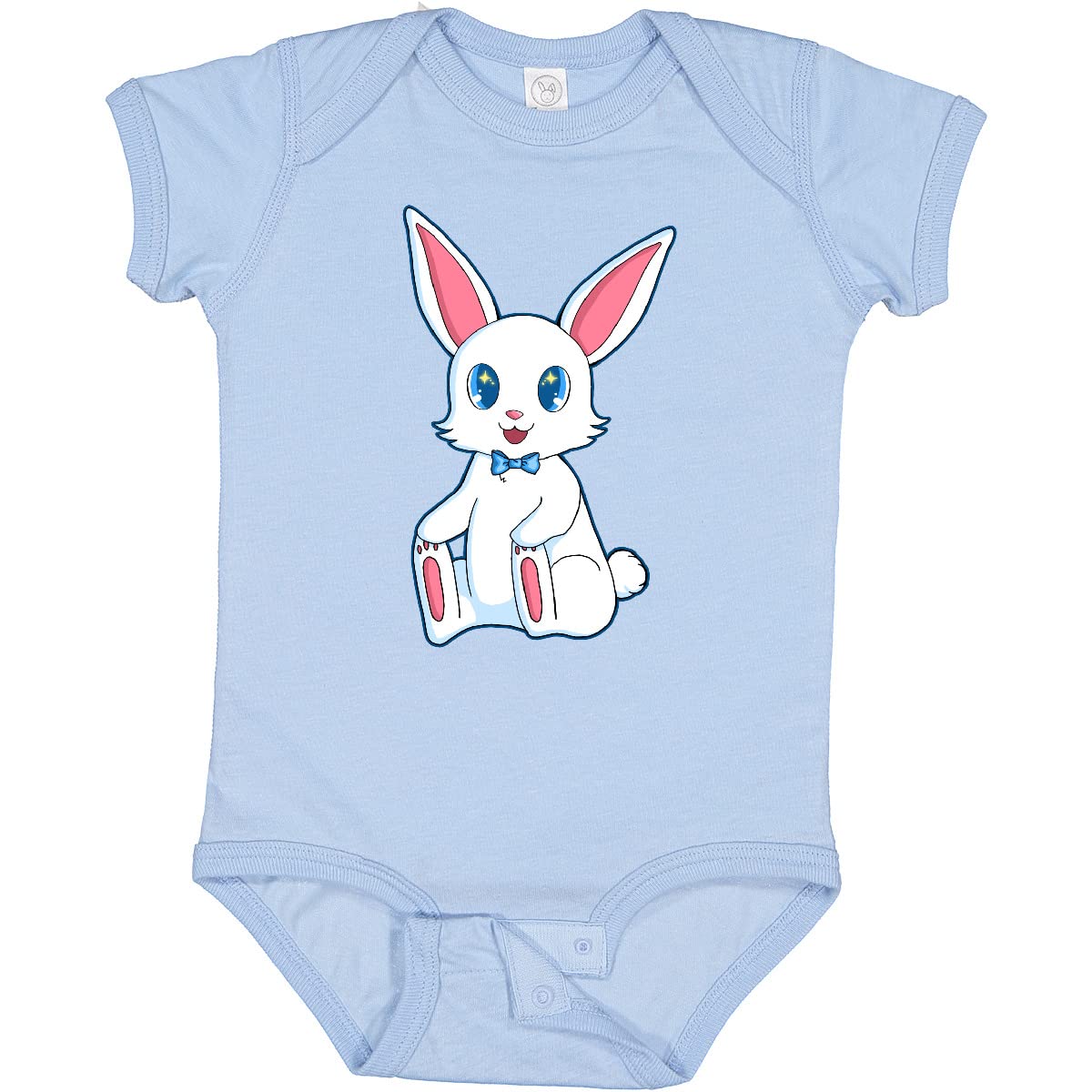 Inktastic Happy Easter Boy Bunny in Blue Baby Bodysuit - Cute Easter Outfit for Baby Boys, Soft Cotton Infant Onesie - Perfect for Easter Photos, Family Gatherings & Spring Celebrations