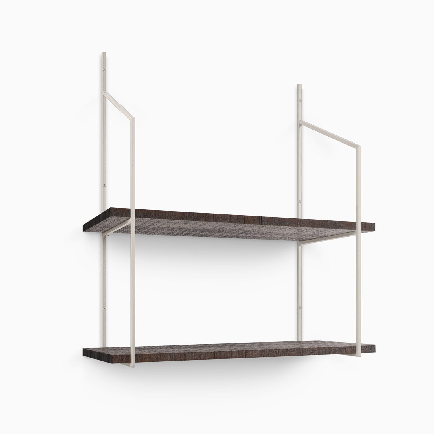 Verne Espresso 2-Tier Wall Shelf - Rustic Wood Floating Shelves for Kitchen, Bathroom & Living Room - Perfect for Displaying Plants, Books & Decor