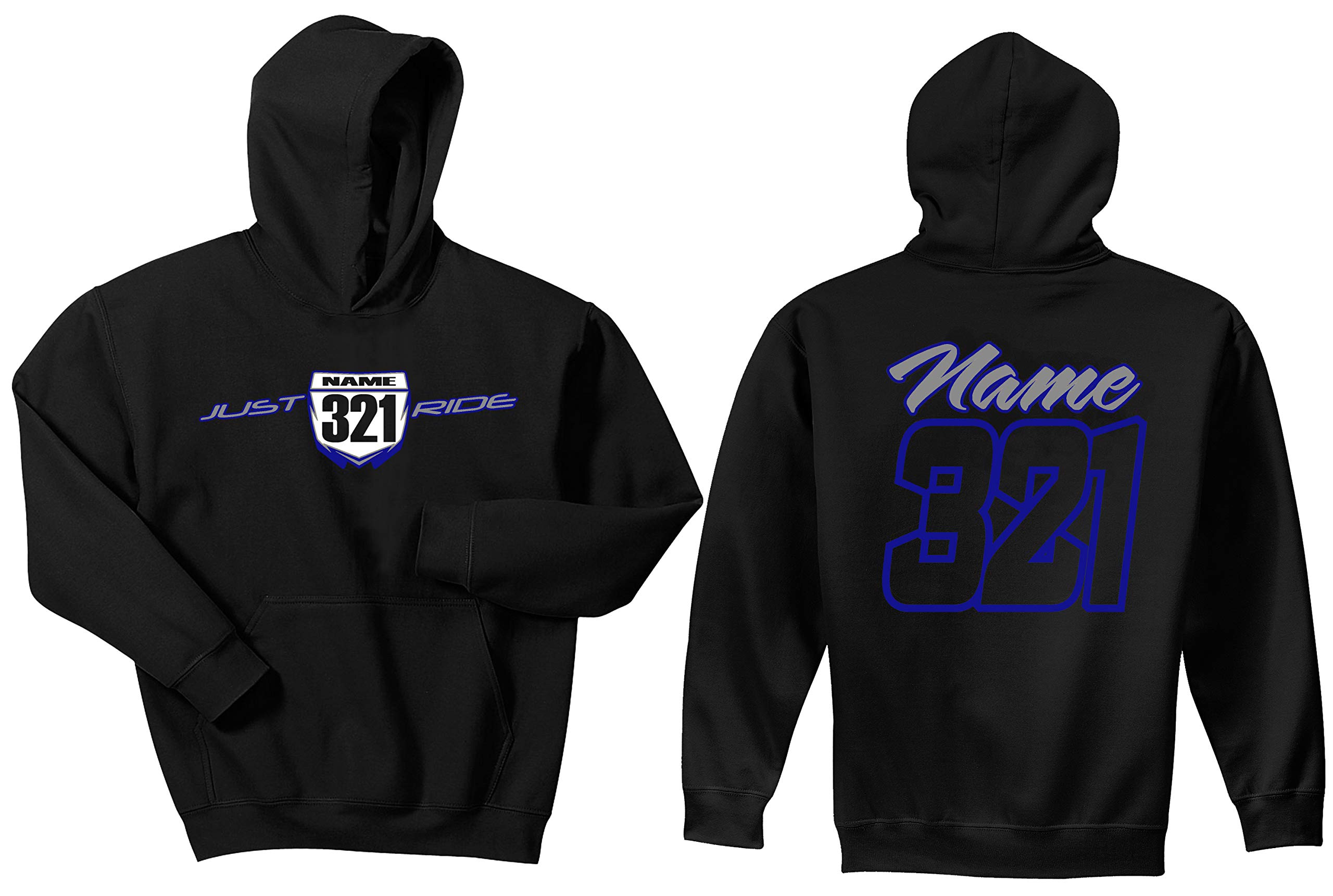 Custom Personalized Motocross Number Plate Hoodie - YZ Style Sweatshirt for MX Riders & Fans | Perfect for Racing, Training & Casual Wear