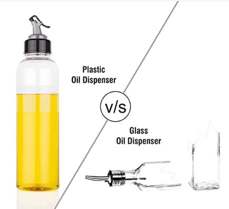 Premium 1 Liter Food Grade Plastic Oil Dispenser - Transparent, Unbreakable Oil & Vinegar Bottle for Cooking, Easy Flow Liquid Pourer - Ideal for Kitchen, Restaurants & Meal Prep (Pack of 1)