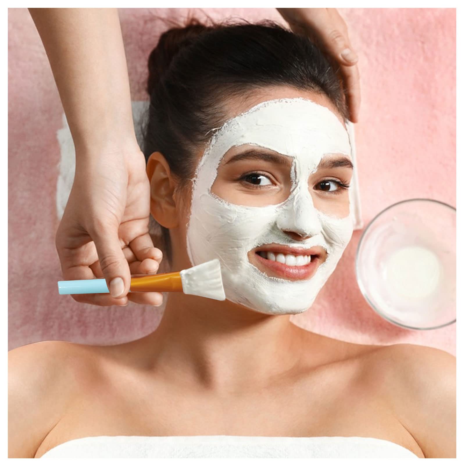 Andiker 2-Pack Silicone Face Mask Brush Set - Reusable Facial Cleansing Brush for Skincare, Makeup & Lotion Application - Gentle Skin Care Tool for Face Masks, Eye Masks & Body Cream (Blue & Purple) - Perfect for At-Home Spa Days & Travel Skincare Routine