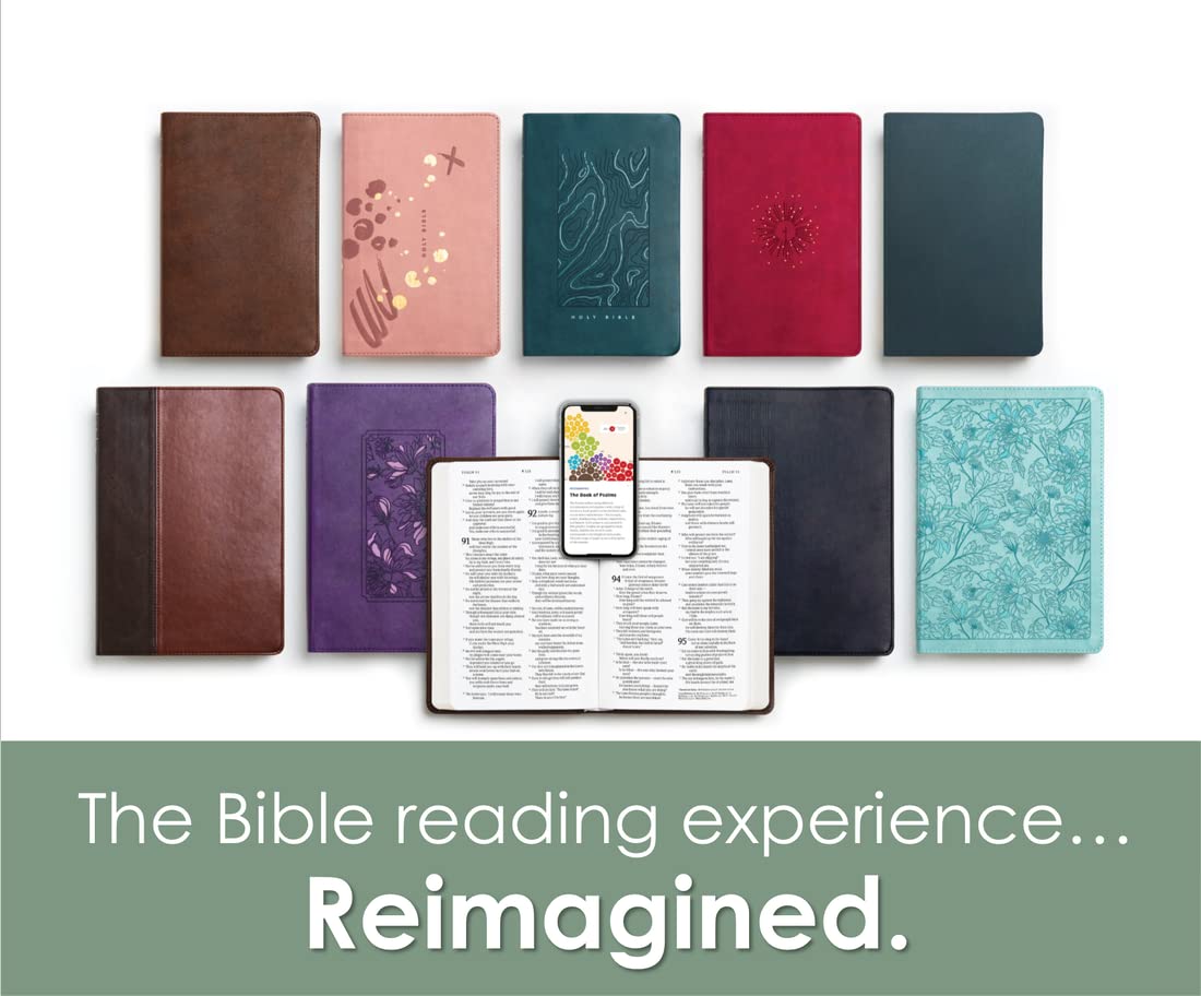 Large Print Thinline Bible - LeatherLike Aurora Cranberry | Free Bible App for Devotionals & Worship Music | Perfect for Church & Bible Study