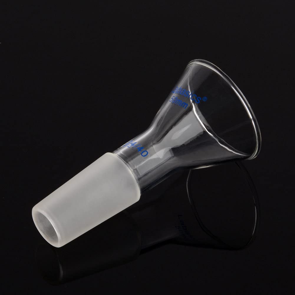 Labasics Glass Short Stem Powder Funnel - 50mm Top Outer Diameter with 24/40 Inner Joint - Premium Filter Funnel for Chemistry Labs, Essential Oil Blending & DIY Cosmetic Making
