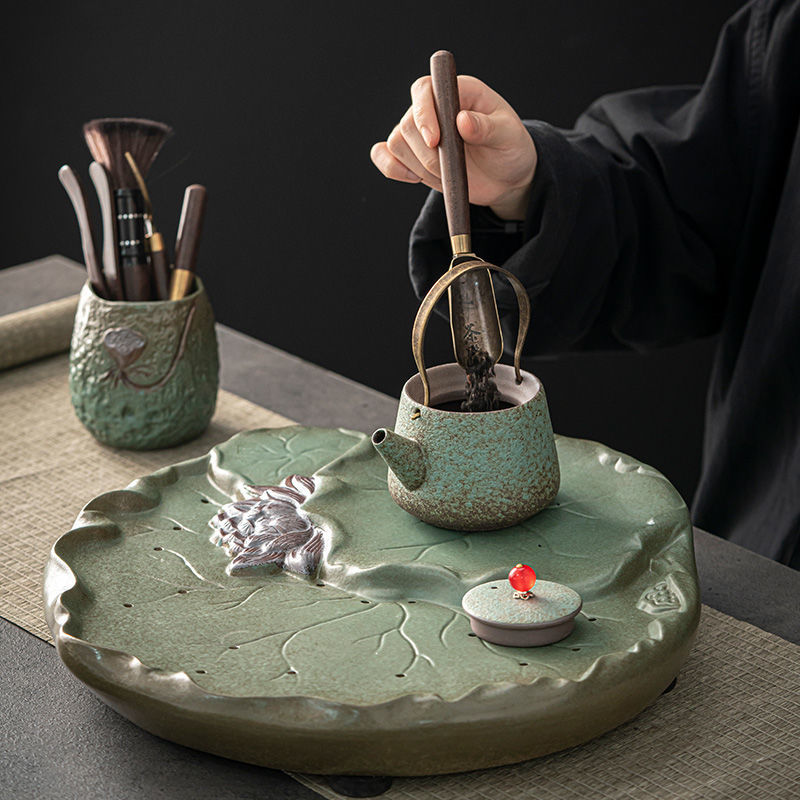 Premium Japanese Tea Set with Bamboo Leaf Tray - Authentic Matcha Ceremony Kit for Home & Office Use | Traditional Zen Gift for Tea Lovers