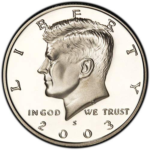 2003 S Clad Proof Kennedy Half Dollar - Choice Uncirculated Coin - US Mint Certified - Collectible Silver Coin for Coin Collectors & Investors | Perfect for Display Cases, Gift Giving & Historical Collections