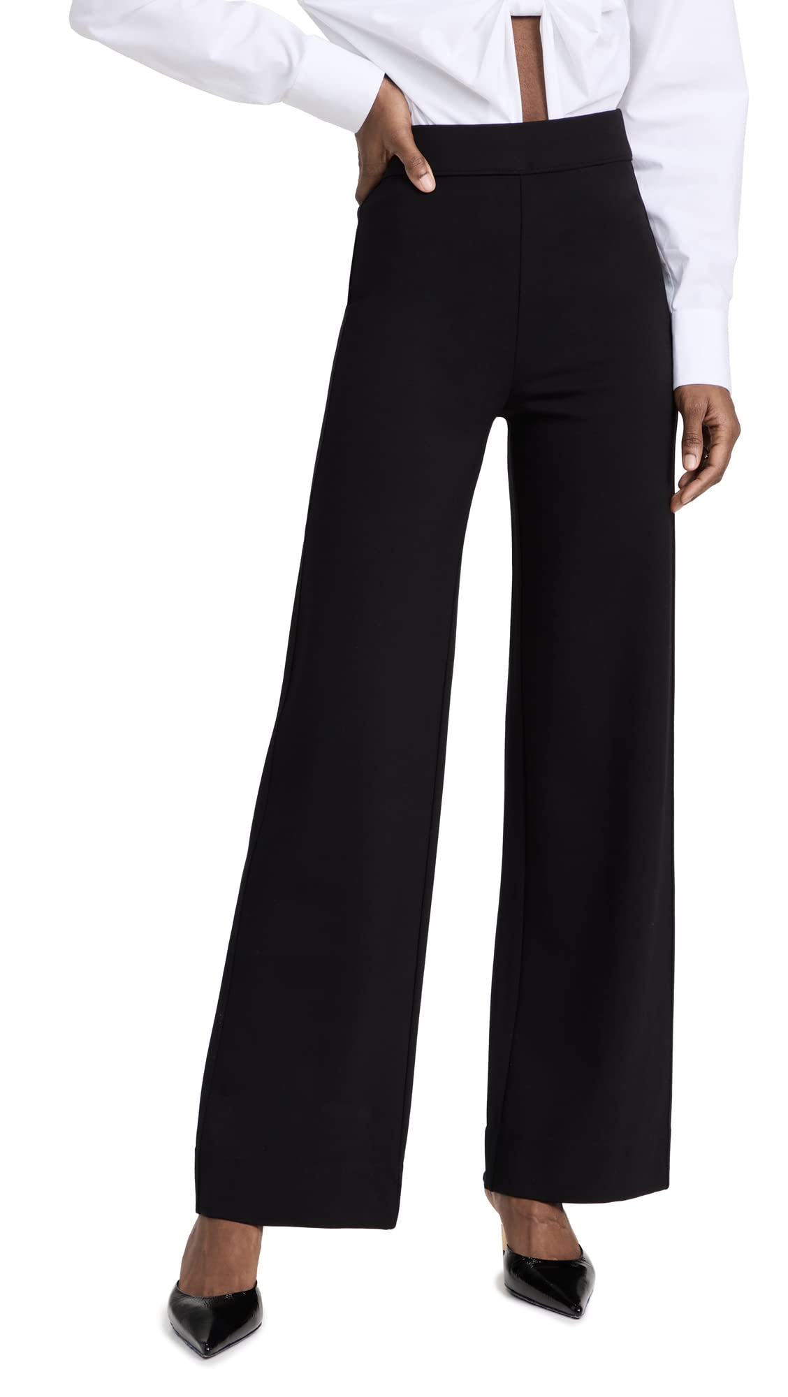 rag & bone Women's Irina Ponte Wide Leg Pants - High Waisted Stretch Cotton Trousers for Work, Office & Casual Wear | Comfortable & Stylish Women's Fashion Pants