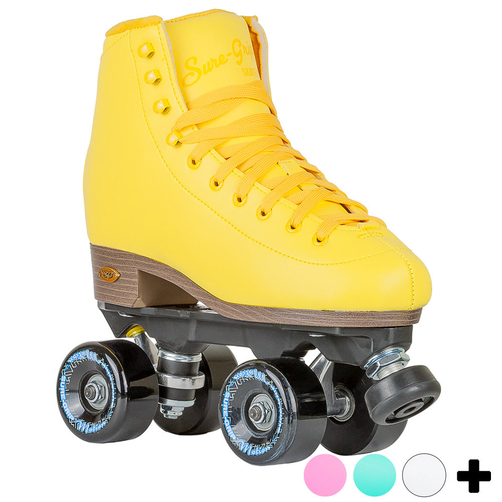 Sure Grip Fame Outdoor Roller Skates for Women & Men - Quad Skates with Outdoor Wheels for Street, Park & Trail Skating - Perfect for Fitness, Recreation & Roller Derby